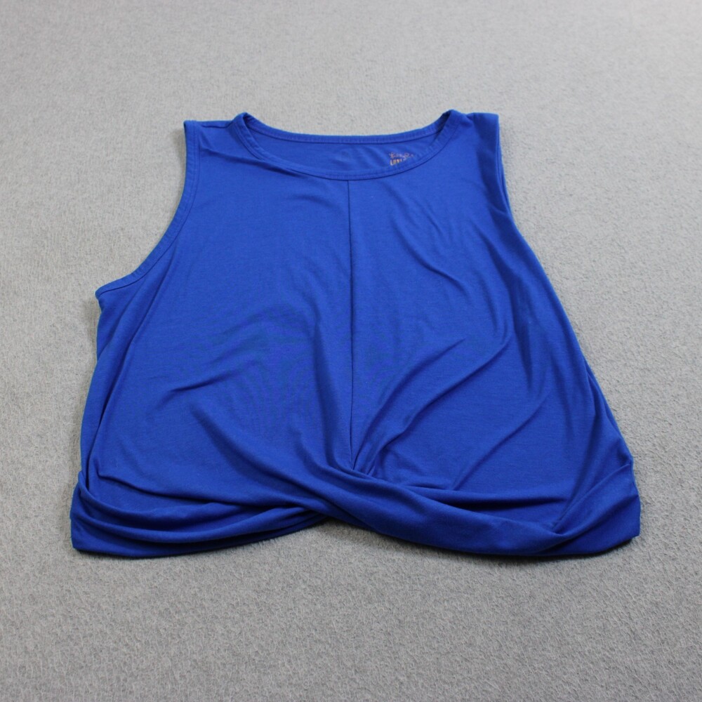 Lilly Pulitzer Luxletic Shirt Women XL Blue Twist Front Outdoors Golf Pickleball